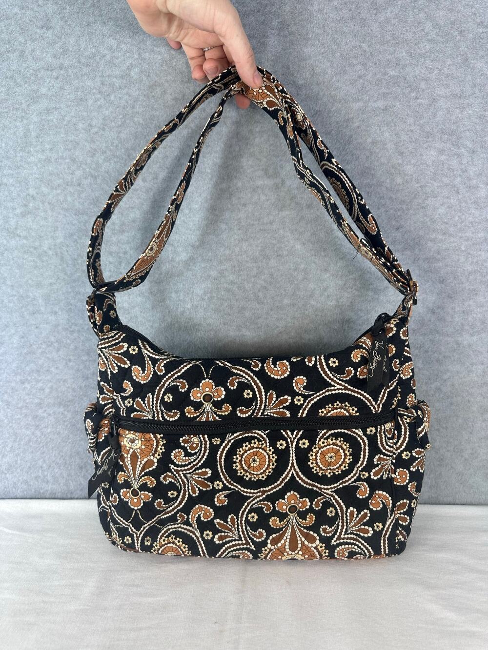 Vera Bradley Cafe Latte Fall Neutral Paisley Print Crossbody Bag Quilted Y2K